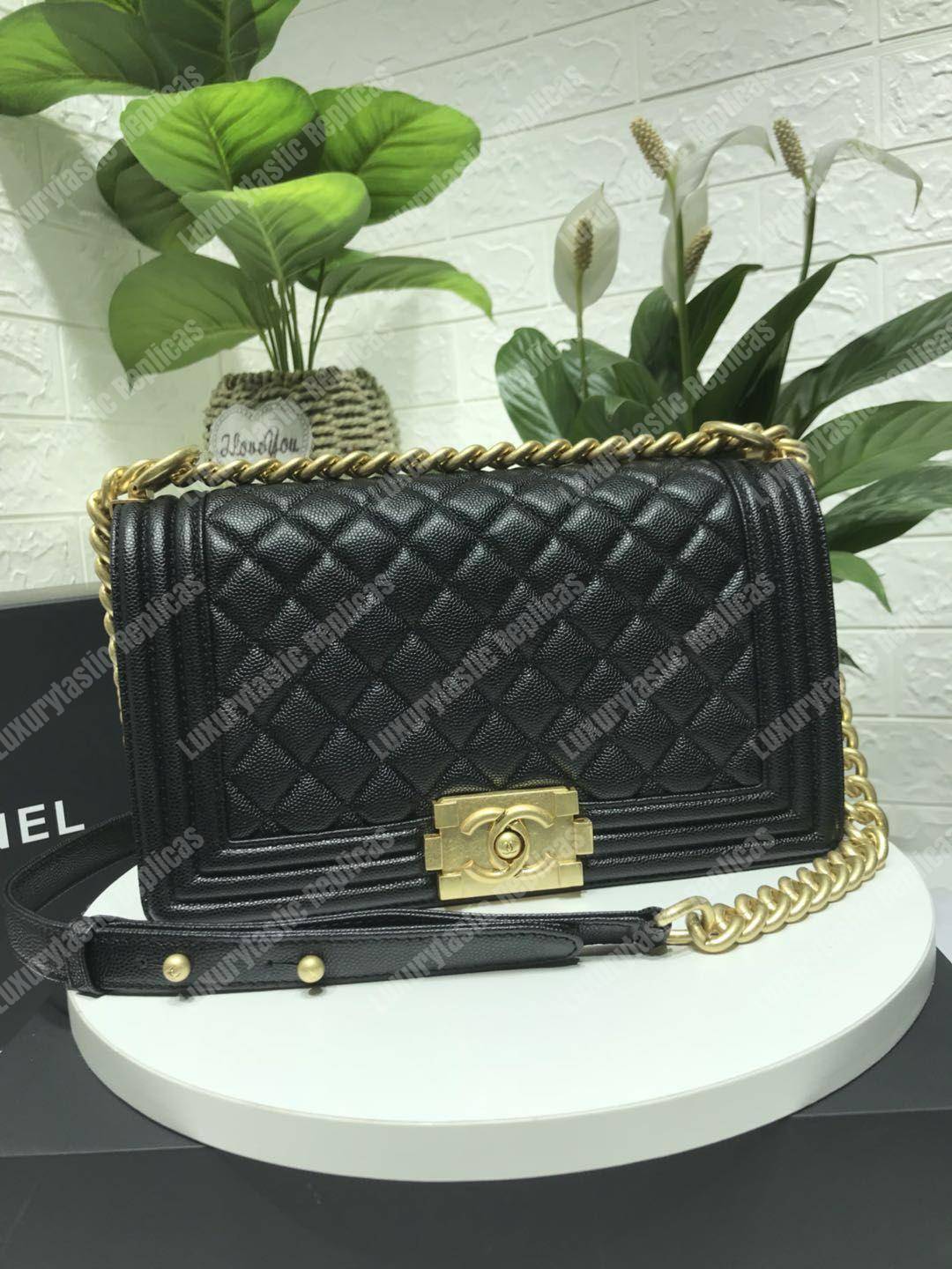 Ch*el boy medium handbag black