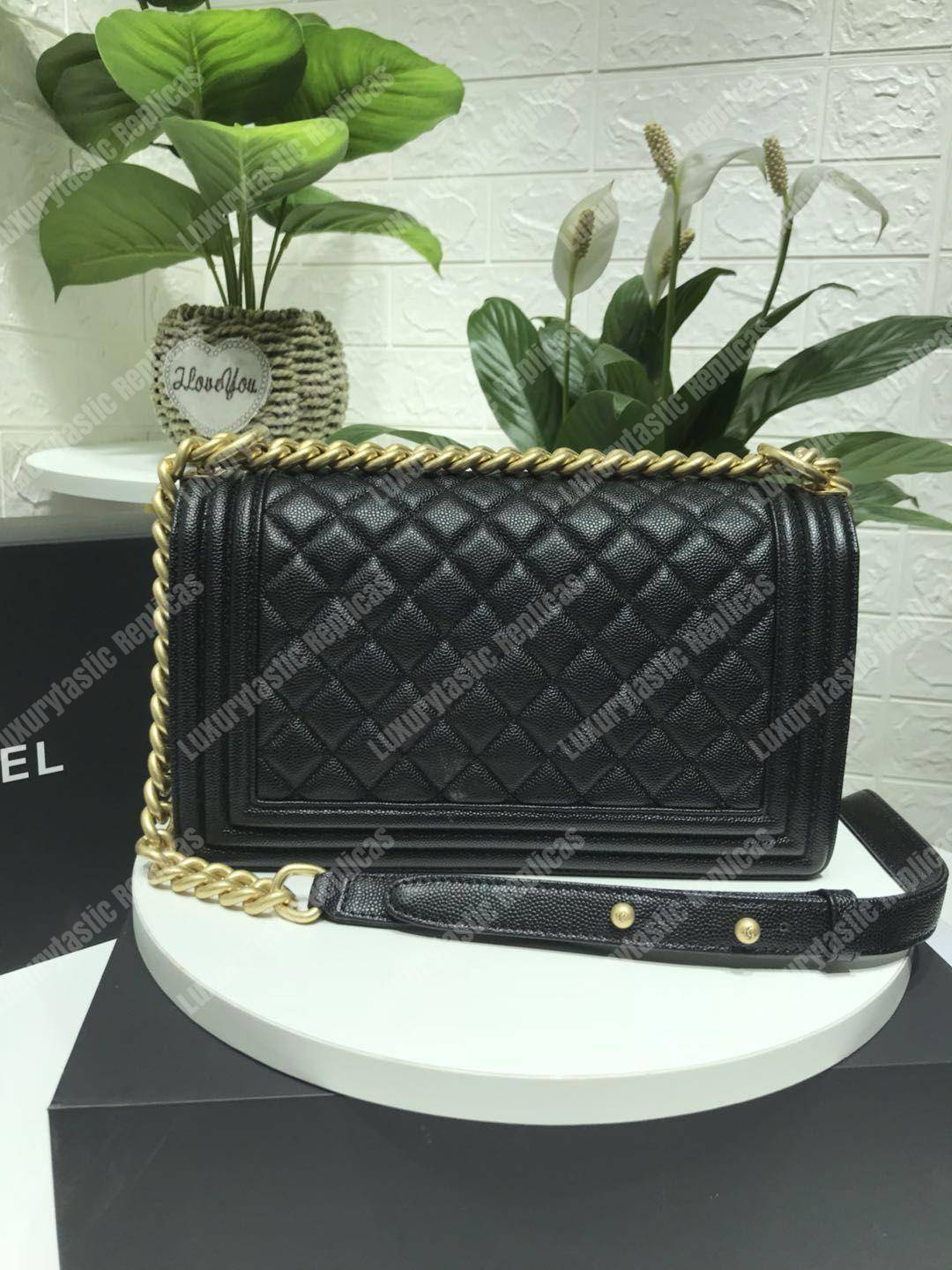 Ch*el boy medium handbag black