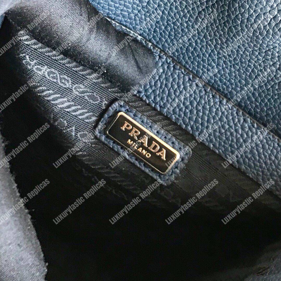 Pra*a saffiano leather shoulder bag blue