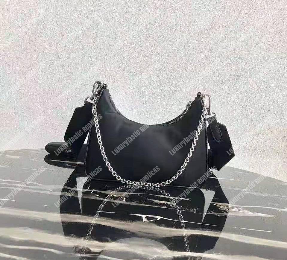 Pra*a re-edition 2005 nylon shoulder bag black