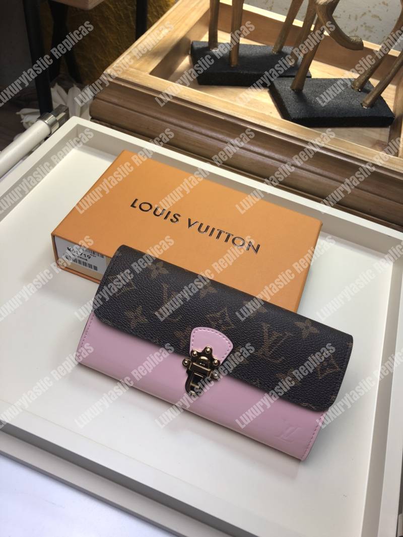 LV Cherrywood Wallet Patent Leather Rose Ballerine