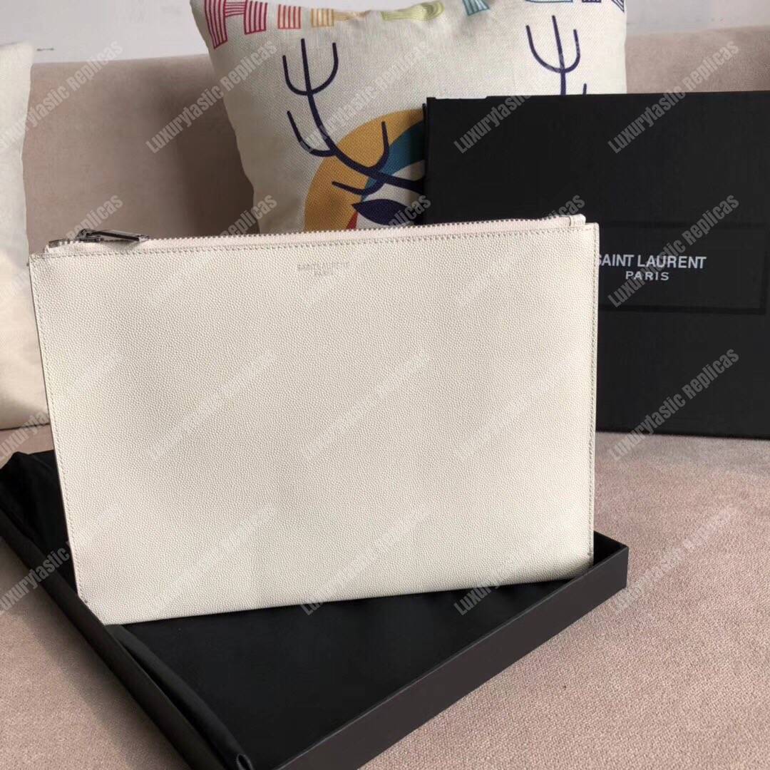 Saint Laurent Zipped Tablet Holder White