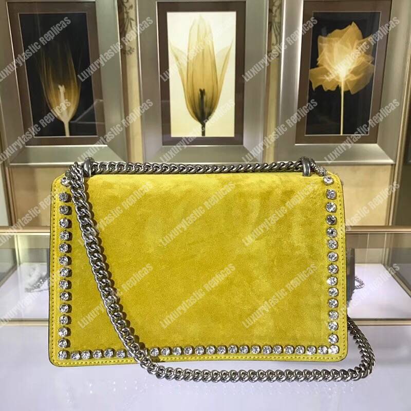 G*u*i dionysus crystal and bow small shoulder bag yellow