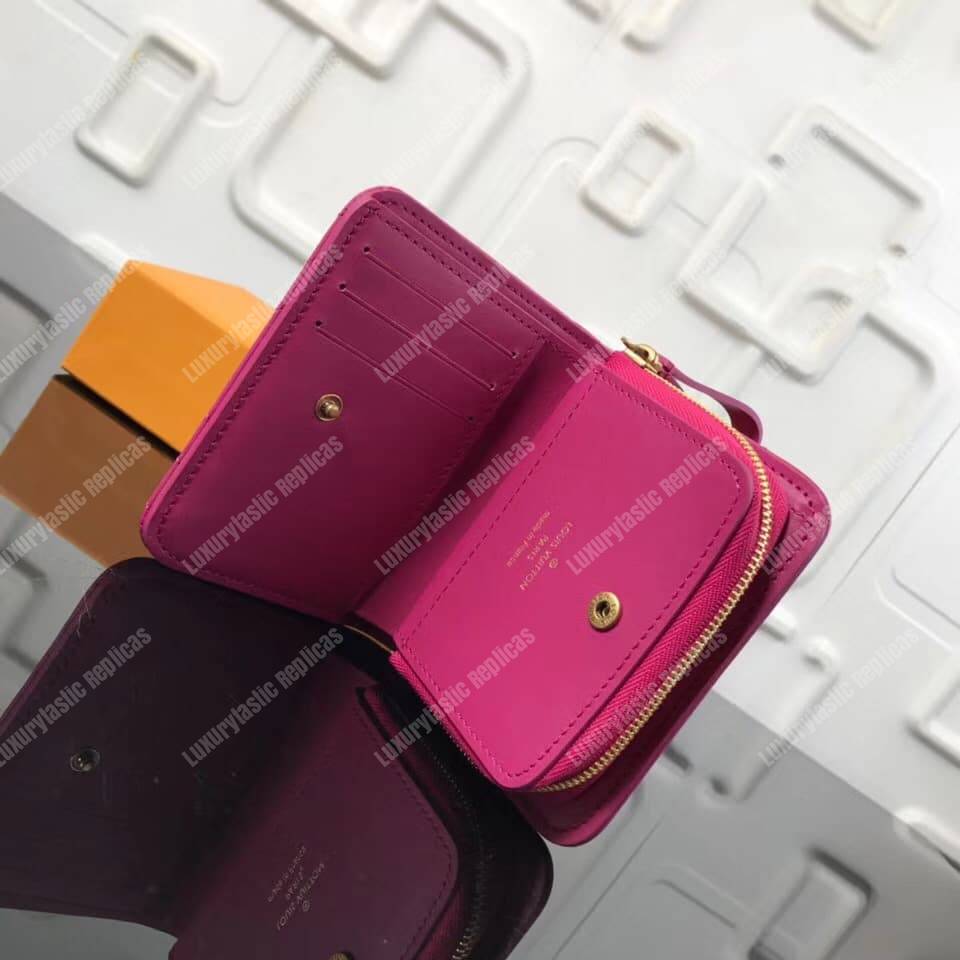 LV New Wave Zipped Compact Wallet Rose Freesia Pink