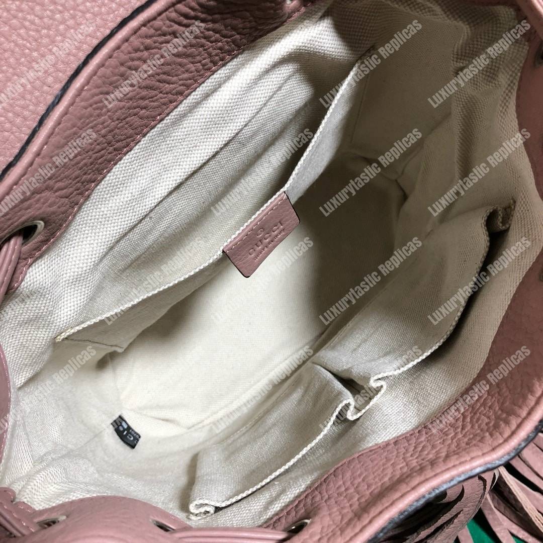 G*u*i leather bamboo tassel mini backpack magnolia