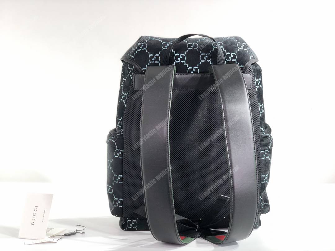 G*u*i medium gg velvet backpack dark blue