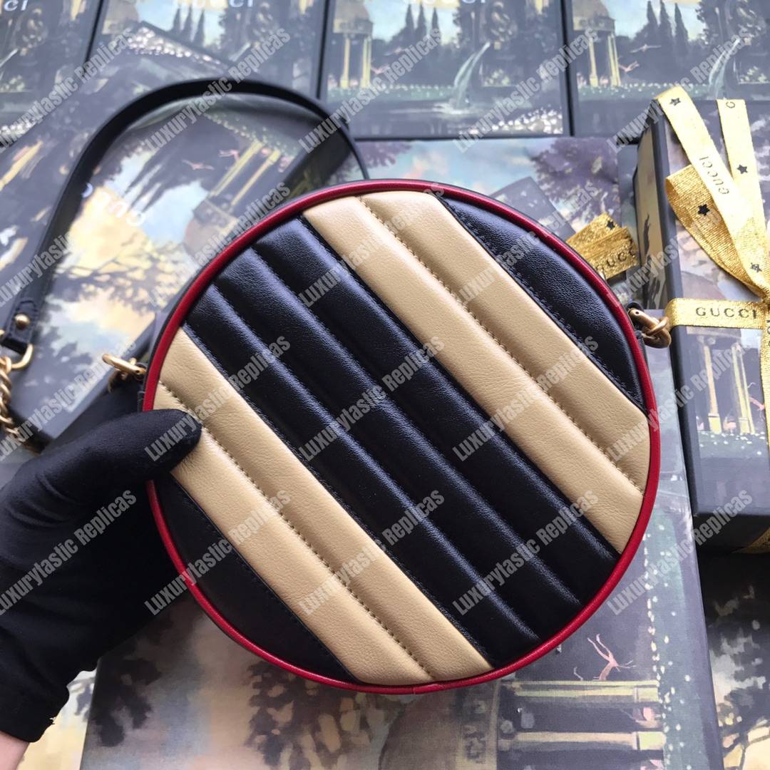 G*u*i gg marmont mini round shoulder bag beige black