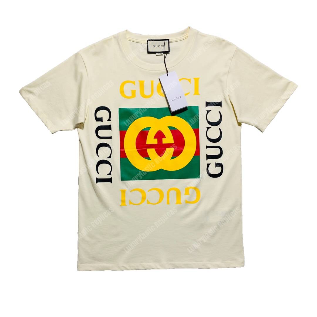 G*u*i cotton t-shirt vintage G*u*i logo white