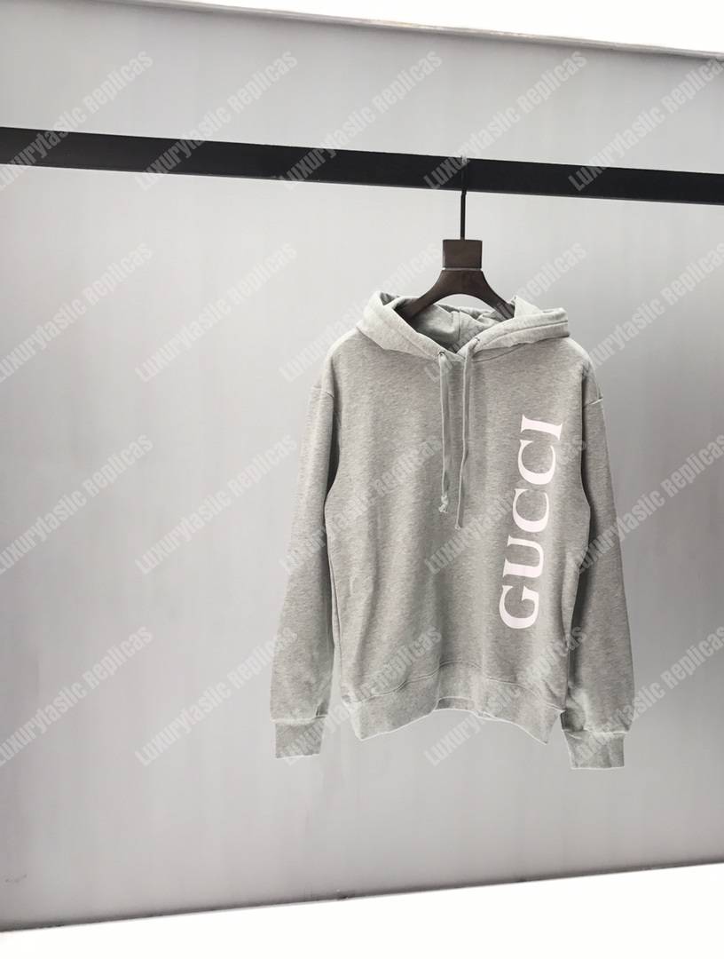 G*u*i print hooded sweatshirt grey
