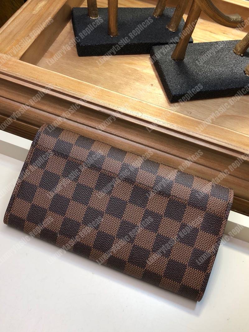 LV Sarah Wallet Damier Ebene Brown