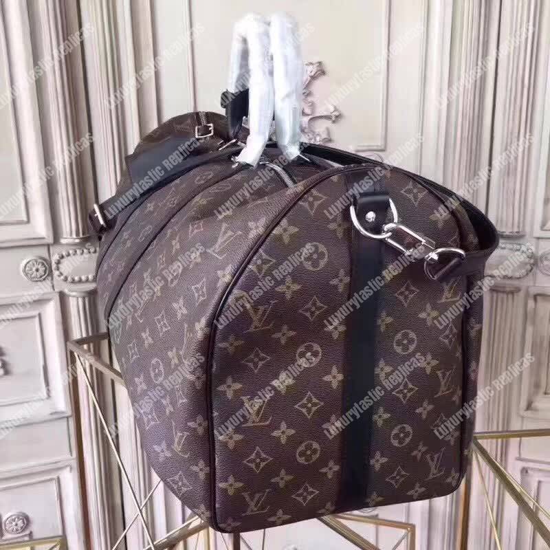 LV Keepall Bandouliere 45 Monogram Macassar Canvas