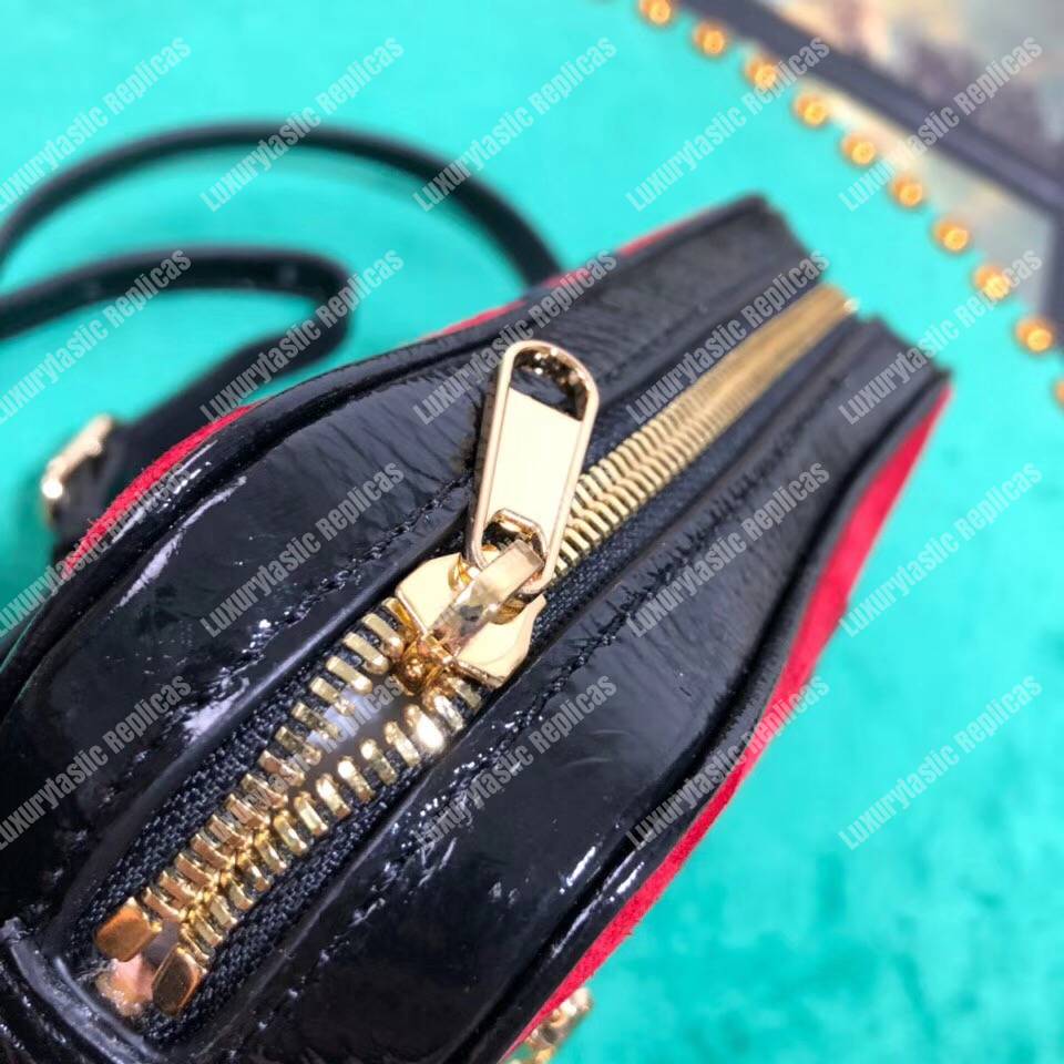 G*u*i ophidia suede mini bag red