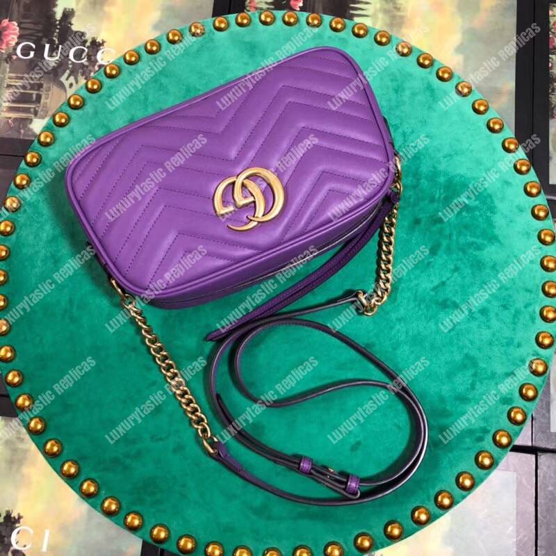 G*u*i gg marmont small matelassé shoulder bag purple