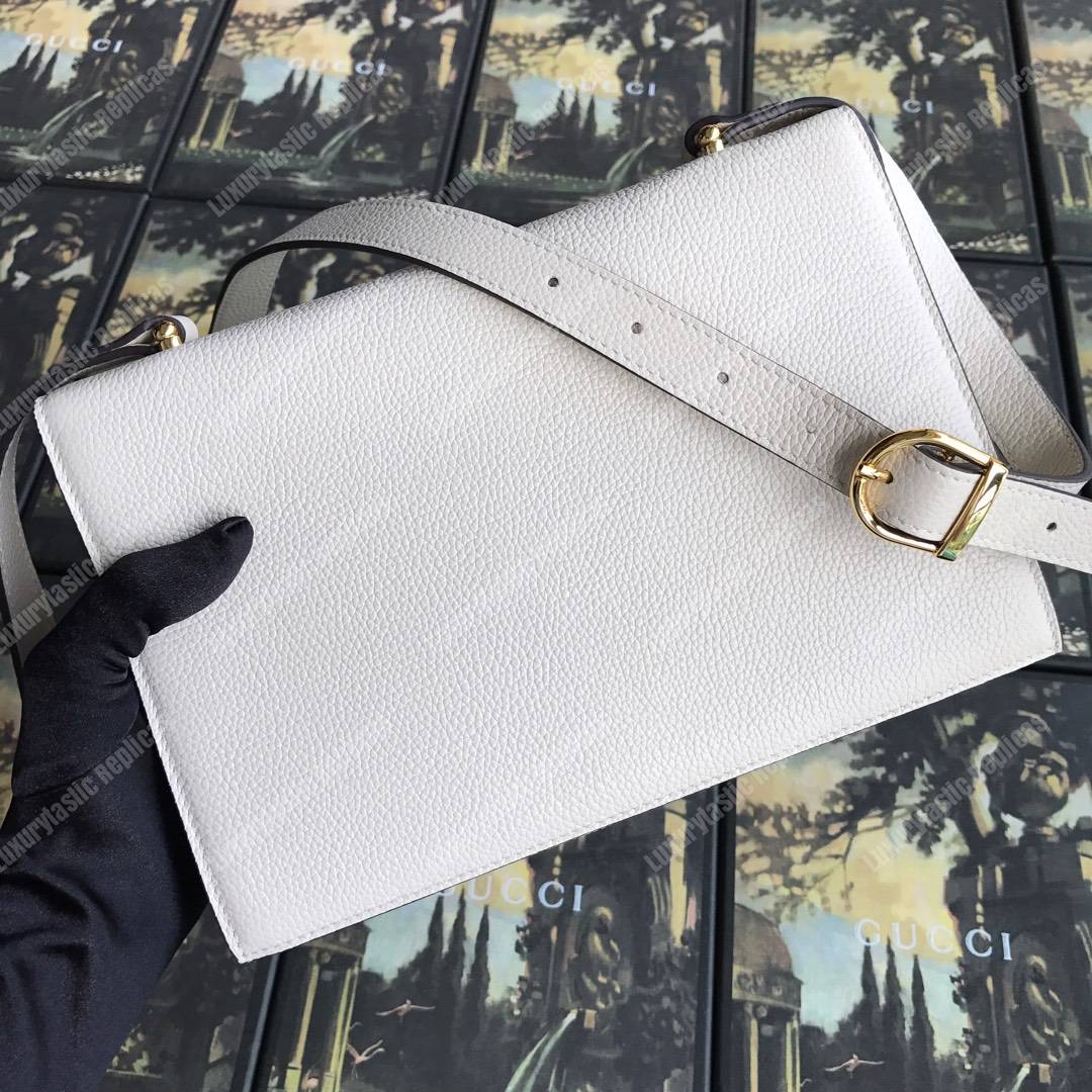 G*u*i zumi grainy leather small shoulder bag white