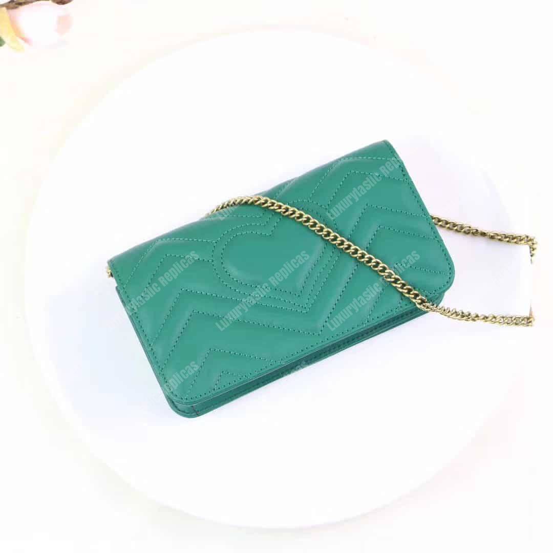 G*u*i gg marmont mini leather bag aquamarine