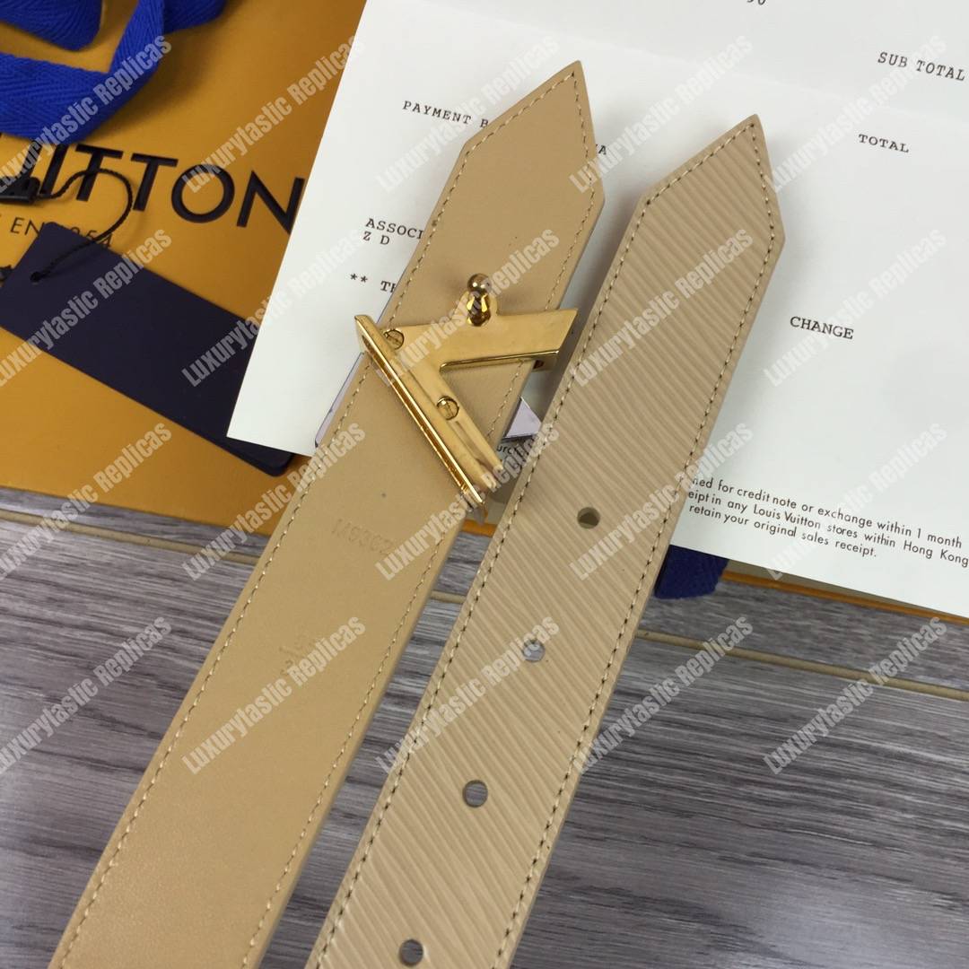 LV Twist 30MM Epi Leather Belt Jaune Pale