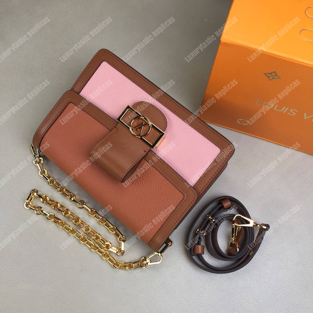 LV Mini Dauphine Taurillon Leather Bruni / Strawberry Milk