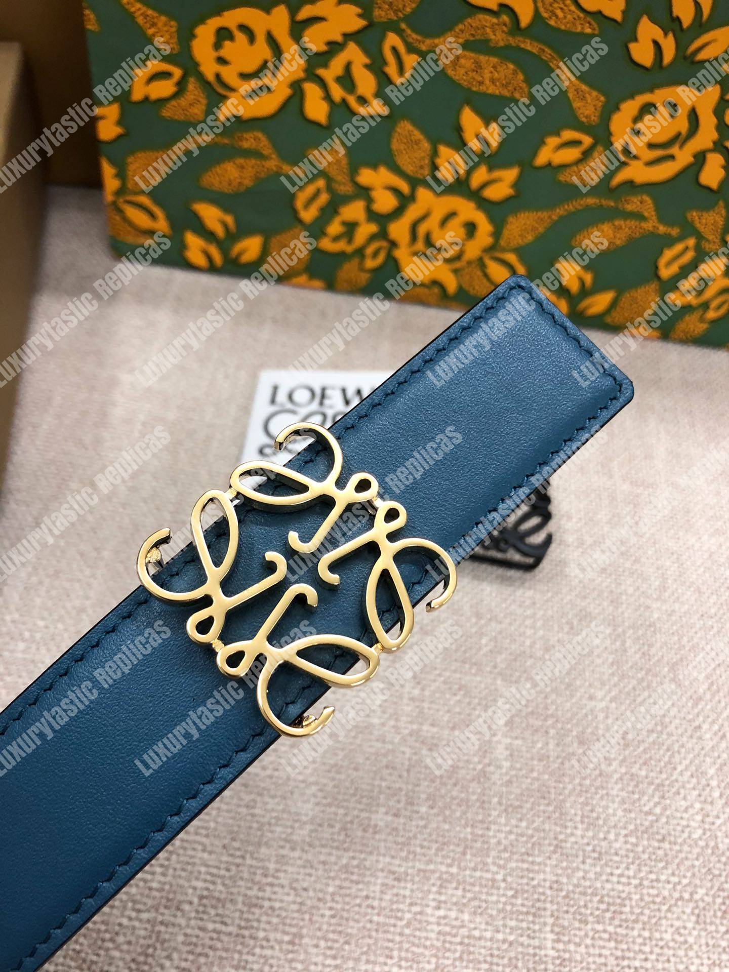 Loewe Anagram Belt 3.2Cm Navy Blue