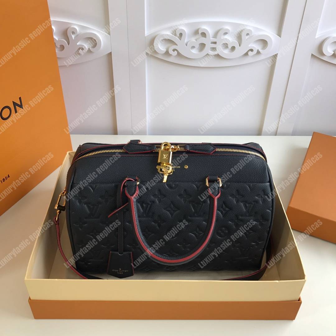 LV Speedy Bandouliere 30 Monogram Empreinte Leather Noir