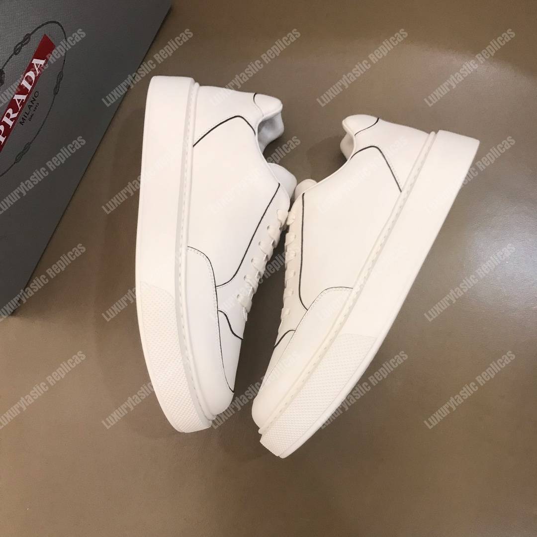Pra*a leather sneakers white/black linning