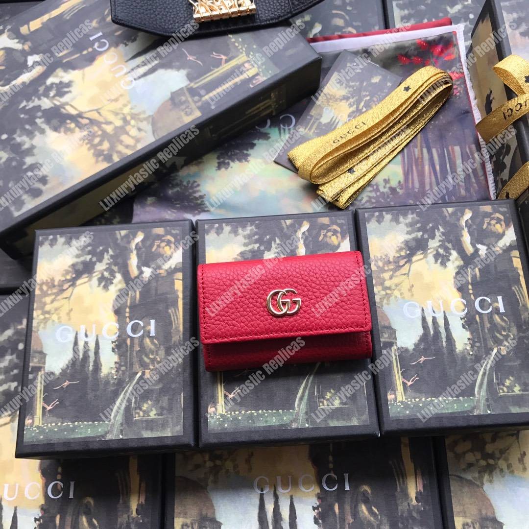 G*u*i gg marmont leather key case red