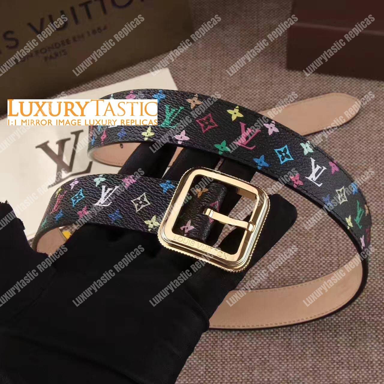 LV Malletier Belt 30mm Takashi Murakami Edition Black