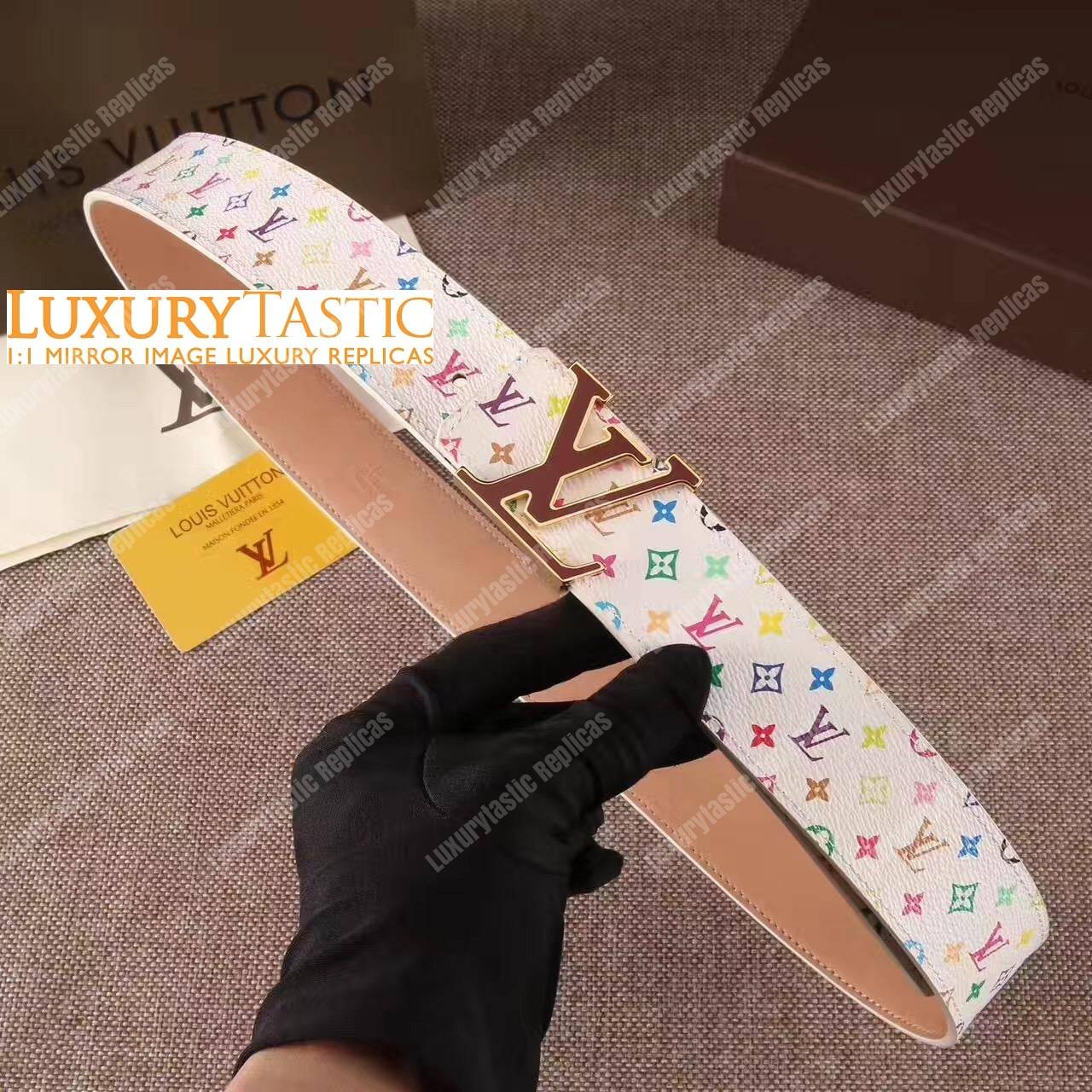 LV Initiales 40MM Belt Takashi Murakami Edition White