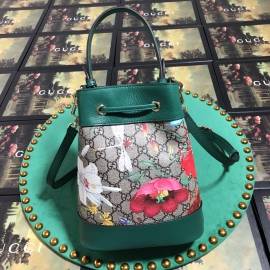 G*u*i ophidia gg flora small bucket bag green