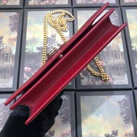 G*u*i leather chain card case wallet red