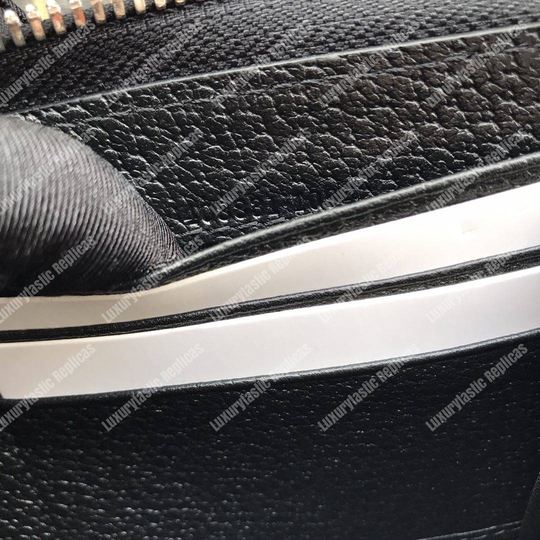 G*u*i stripe zip around leather wallet black