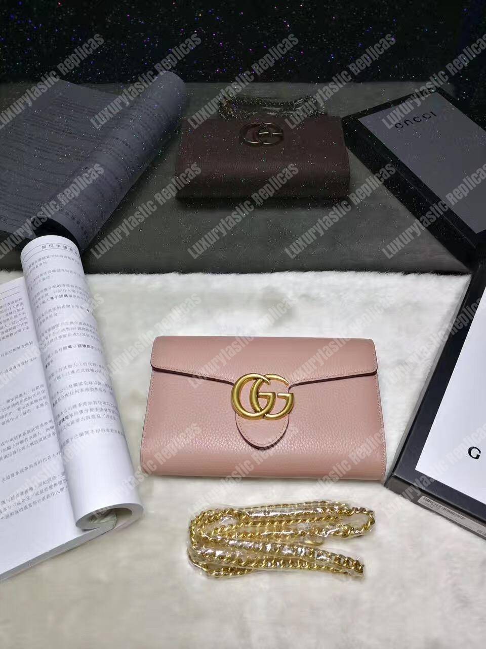 G*u*i gg marmont leather mini chain bag magnolia
