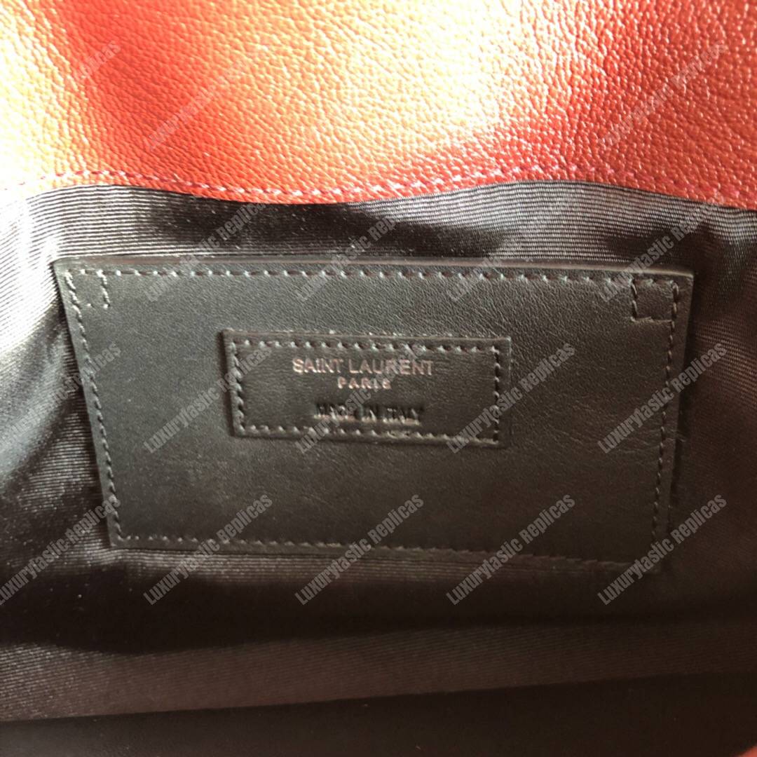 Saint Laurent Large College In Dark Red