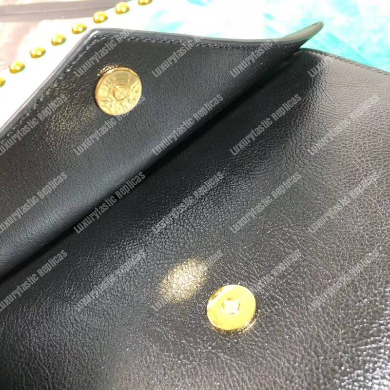 G*u*i medium leather shoulder bag black