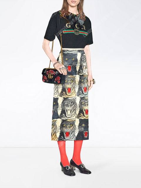 G*u*i gg marmont embroidered velvet mini bag blooms