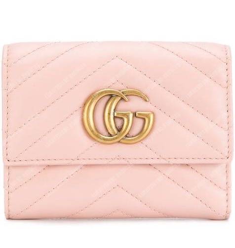 G*u*i gg marmont matelassé wallet baby pink