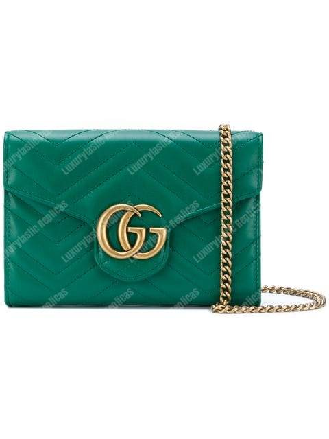G*u*i gg marmont matelasse mini bag emerald green