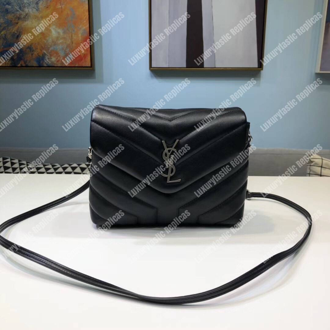 Saint Laurent Loulou Toy Bag In Matelassé “Y” Leather Black
