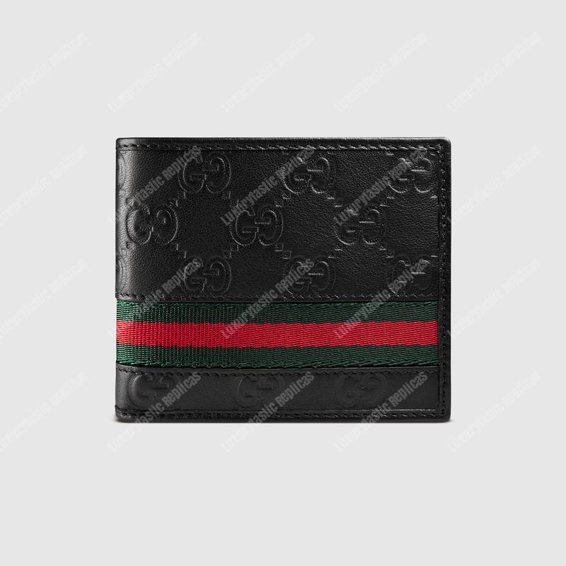 G*u*i G*u*issima web bi-fold wallet black
