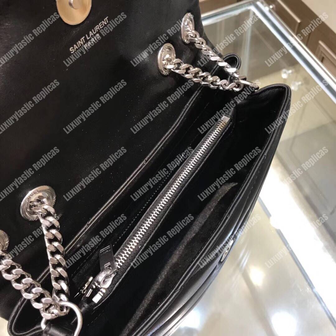 Saint Laurent Loulou Small In “Y” Matelassé Leather Black