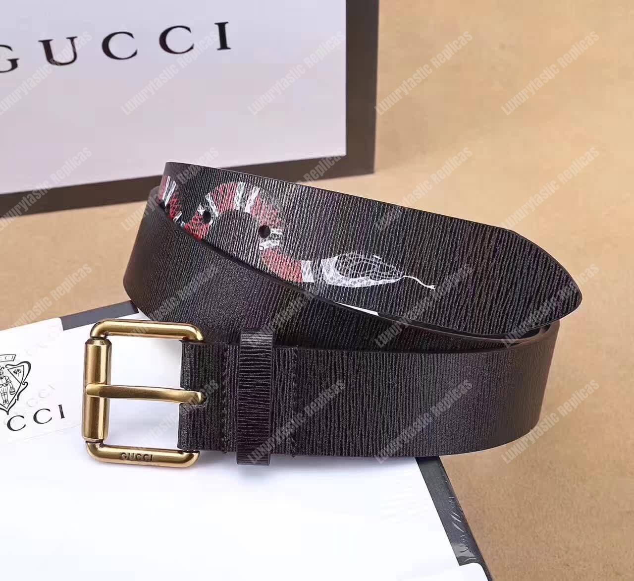 G*u*i leather belt with kingsnake