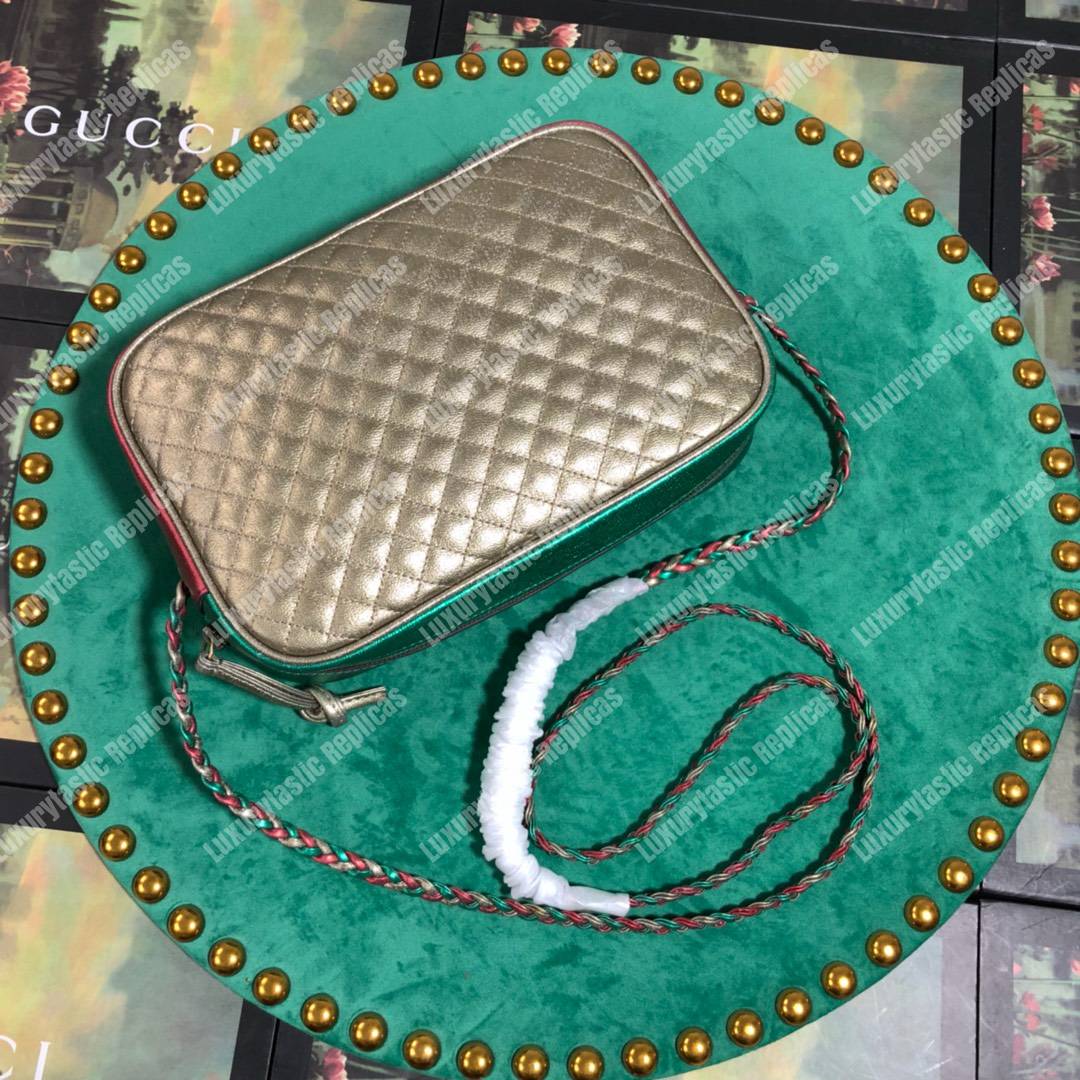 G*u*i laminated leather small shoulder bag red/green