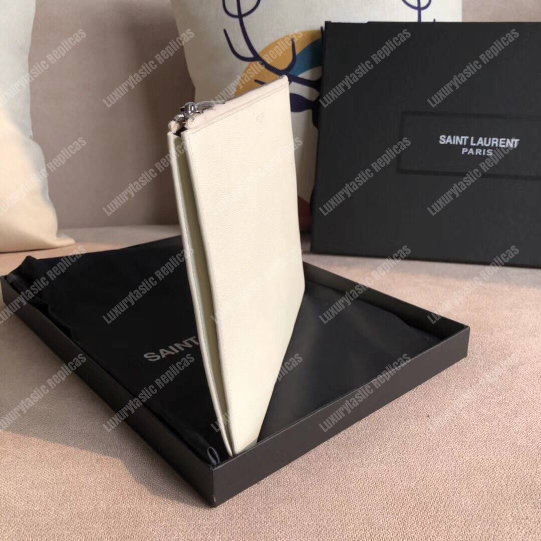 Saint Laurent Zipped Tablet Holder White
