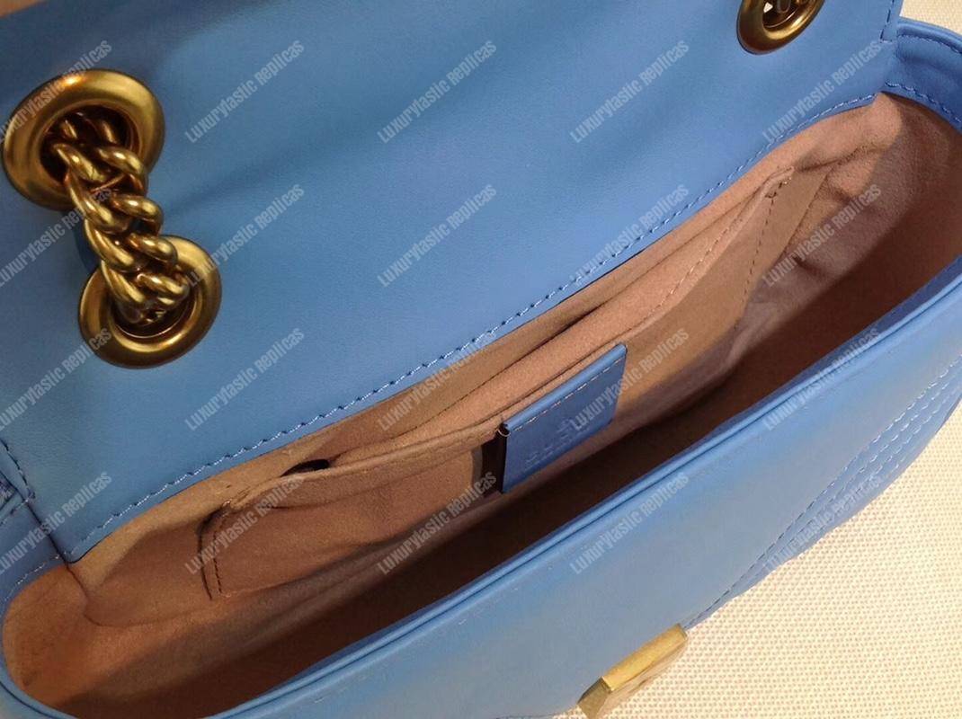 G*u*i gg marmont matelassé mini bag light blue