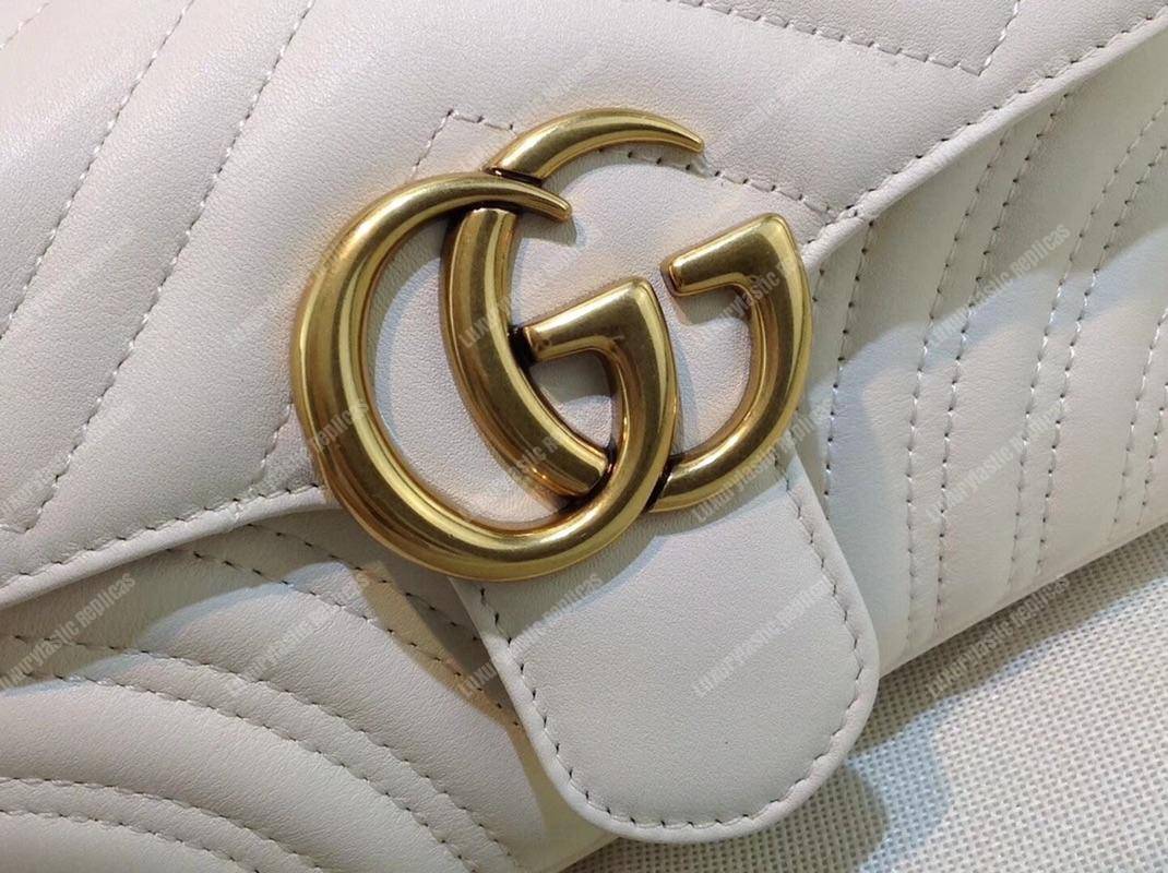 G*u*i gg marmont matelassé mini bag white