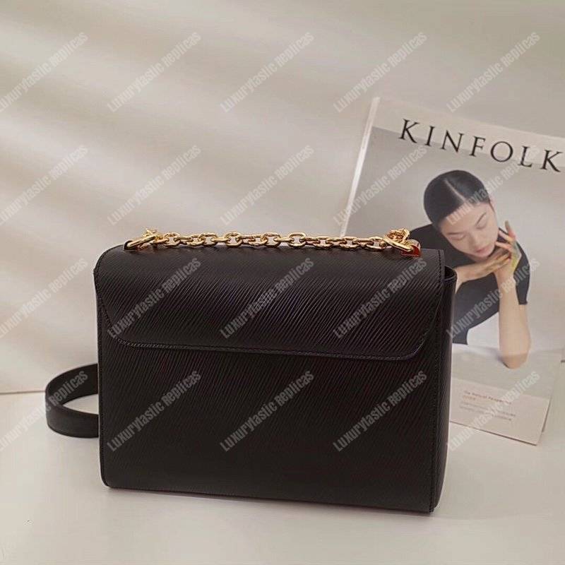 LV Twist MM Epi Leather Black Gold-Colored Lock