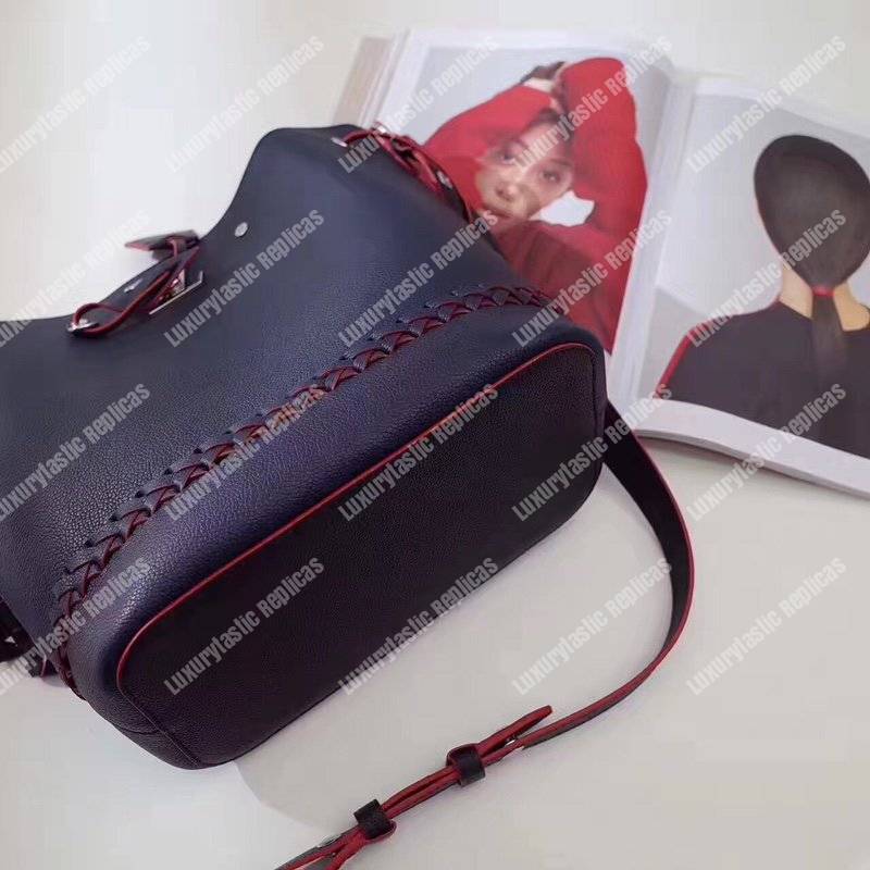 LV Lockme Bucket Marine Rouge Braided