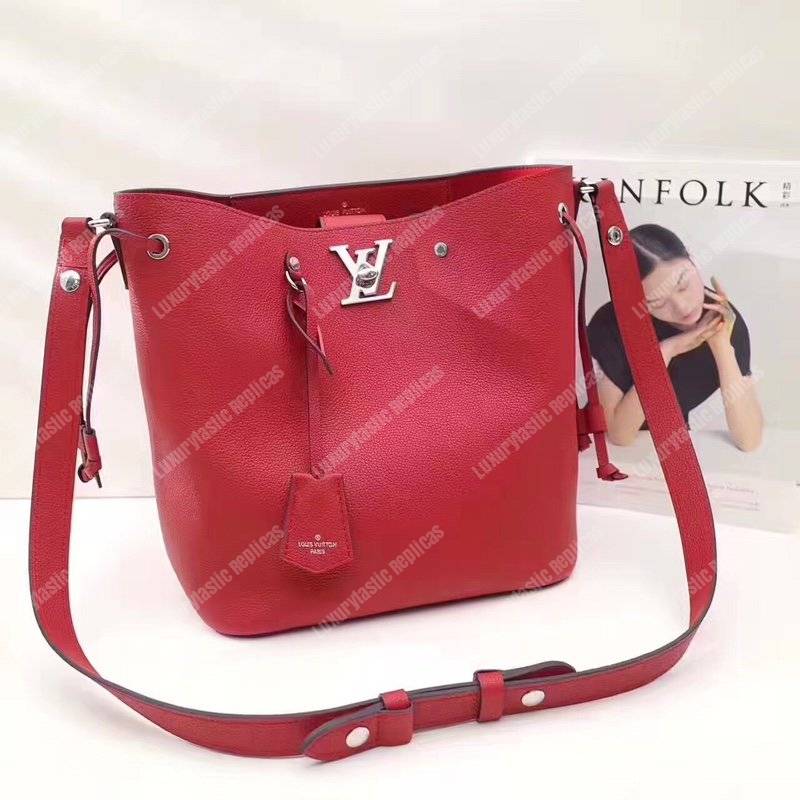 LV Lockme Bucket Cerise
