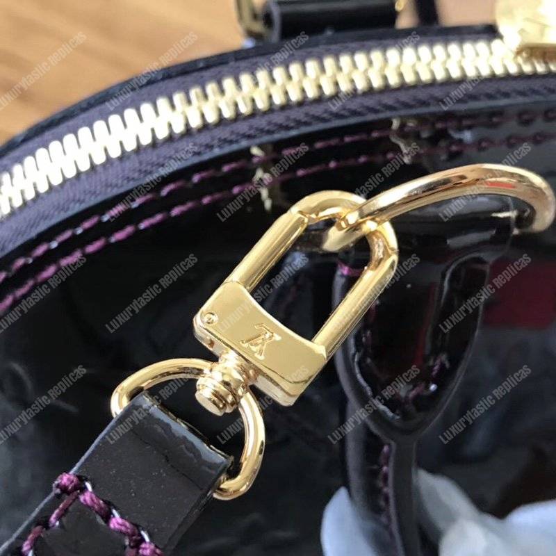 LV Alma BB Monogram Vernis Leather Amarante