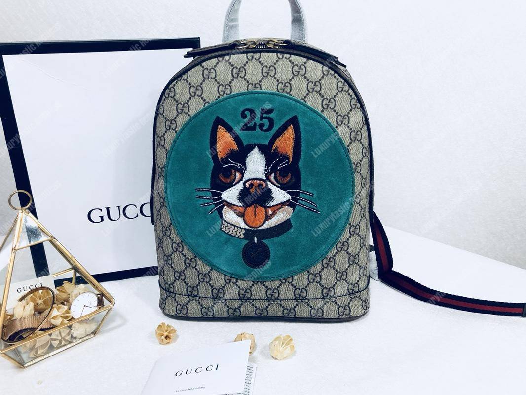 G*u*i blue bosco patch gg sup*e backpack﻿ bag