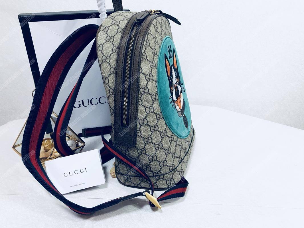 G*u*i blue bosco patch gg sup*e backpack bag